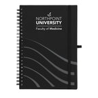 Scripto Recycled Spiral Notebook with Front Pockets, 5.5 x 8.5 Inches - Black - Front