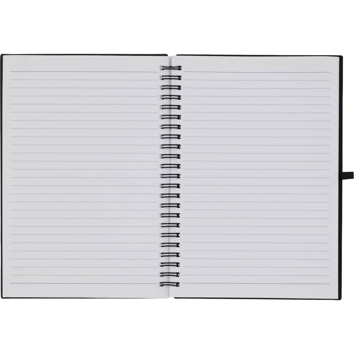 Scripto Recycled Spiral Notebook with Front Pockets, 5.5 x 8.5 Inches - Black - Open