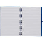 Scripto Recycled Spiral Notebook with Front Pockets, 5.5 x 8.5 Inches - Blue - Open