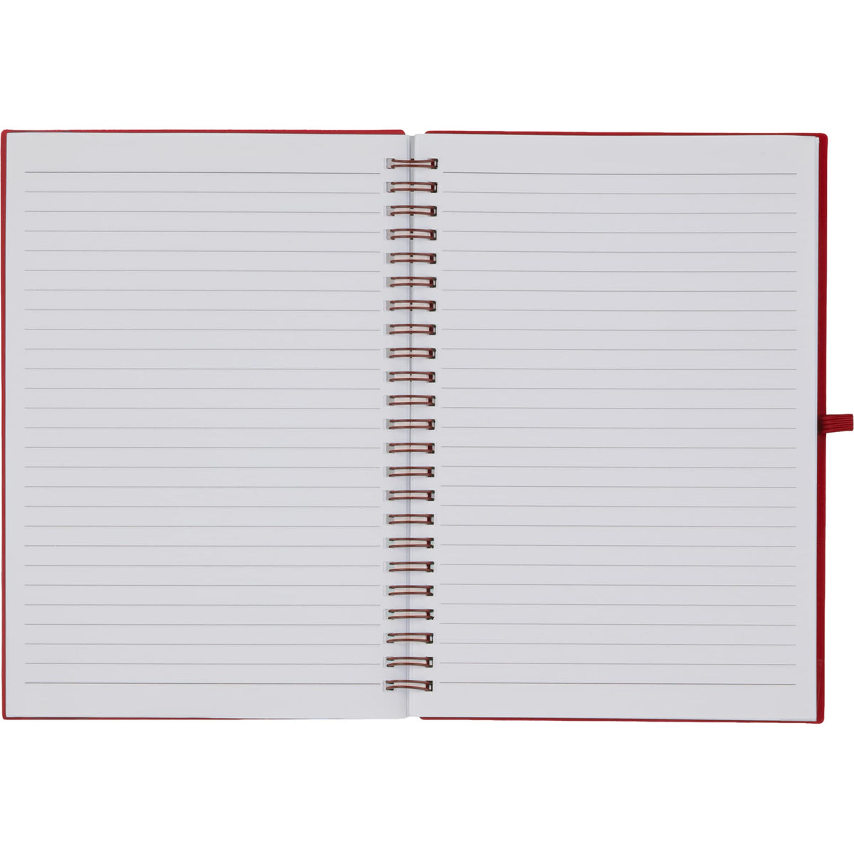Scripto Recycled Spiral Notebook with Front Pockets, 5.5 x 8.5 Inches - Red - Open