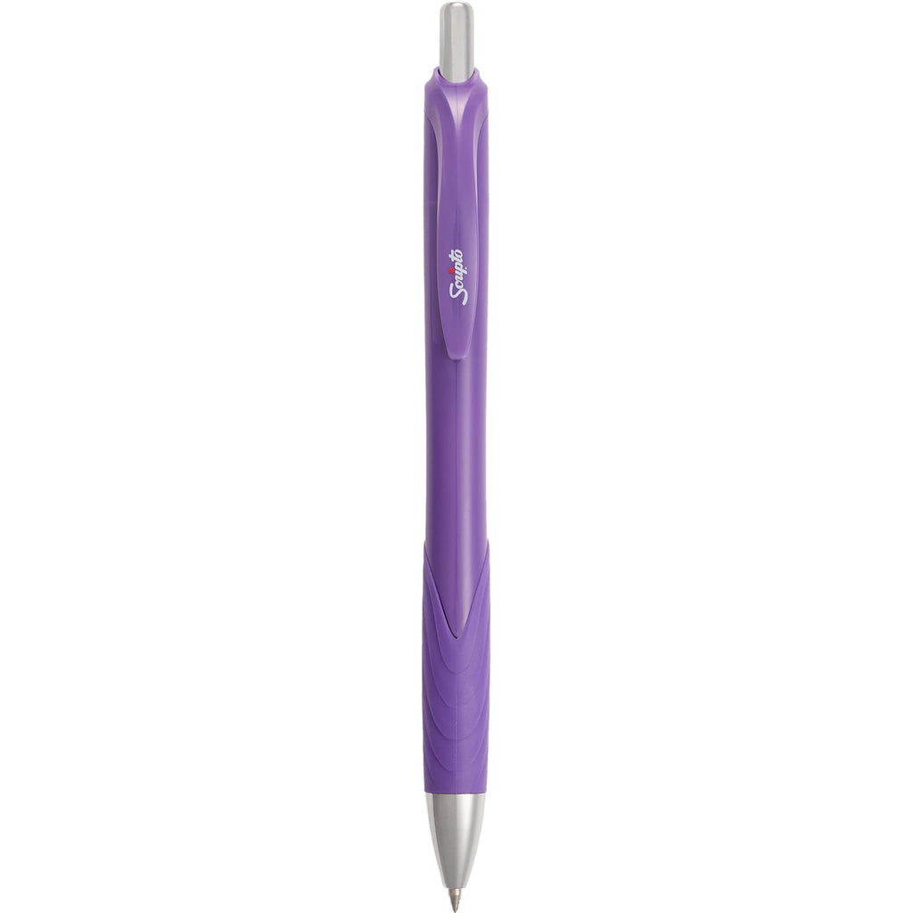 Scripto Tidal Gel Pen with Wave Grip Full Color - Purple - Clip