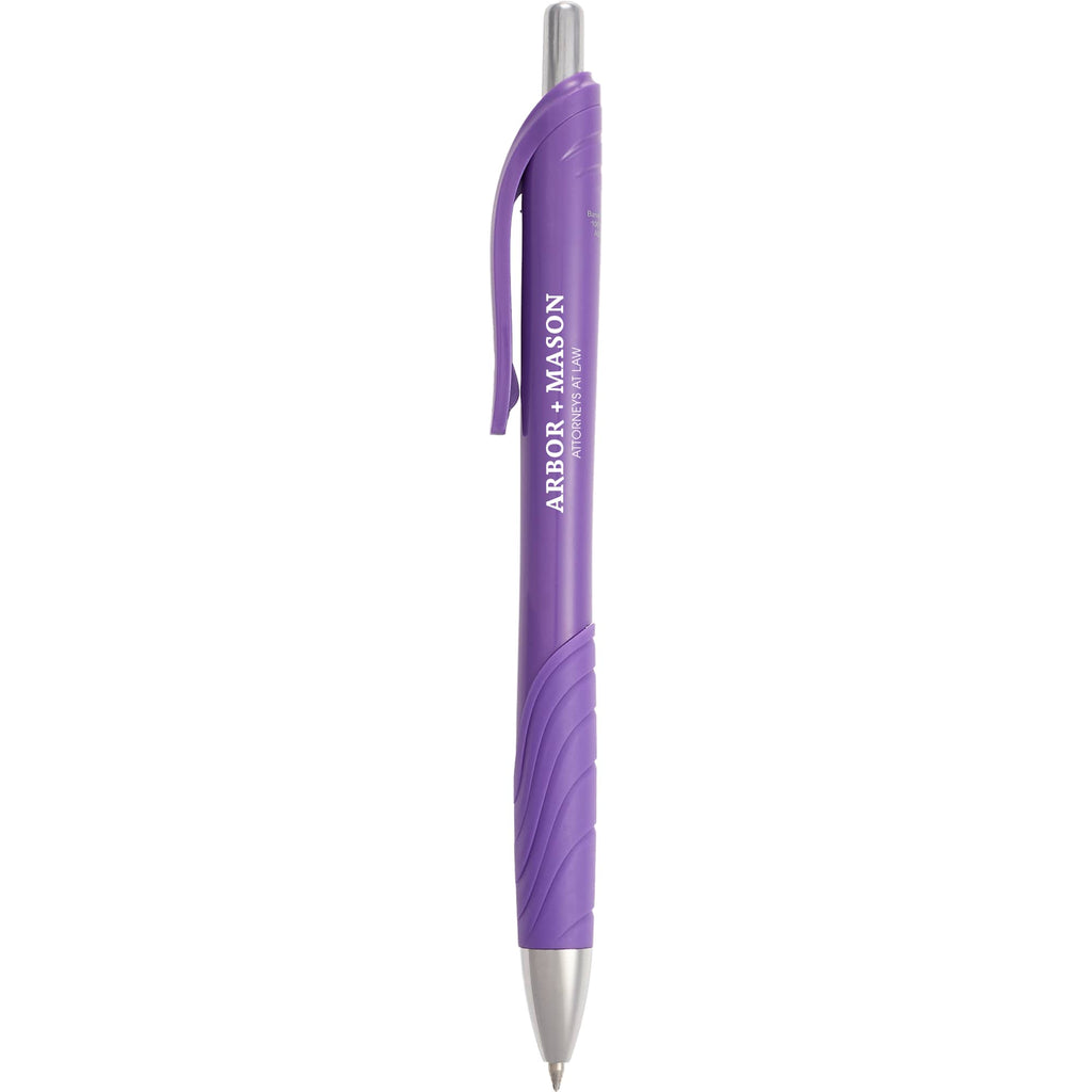 Scripto Tidal Gel Pen with Wave Grip Full Color - Purple - Front
