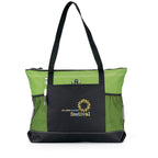 Select Zip Tote with Mesh Bottle Pockets Embroidery - Apple Green - View 1