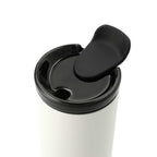 Seneca Tumbler with Ceramic Lid and Lining, 16 oz Laser Engraving - White - Left Angle 2