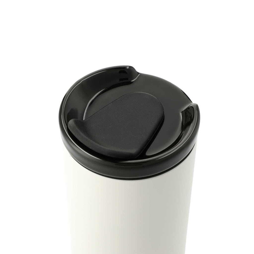 Seneca Tumbler with Ceramic Lid and Lining, 16 oz Laser Engraving - White - Left Angle