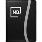 Session Padfolio with Colored Trim - Black w/Gray Trim - Front
