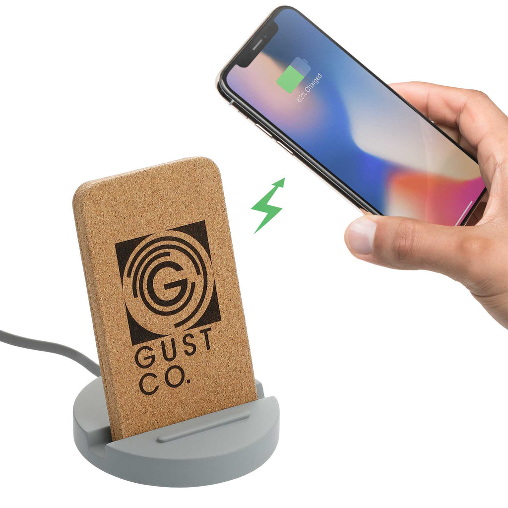 Set in Stone Limestone Wireless Charging Stand Full Color - Gray - Right Angle 4