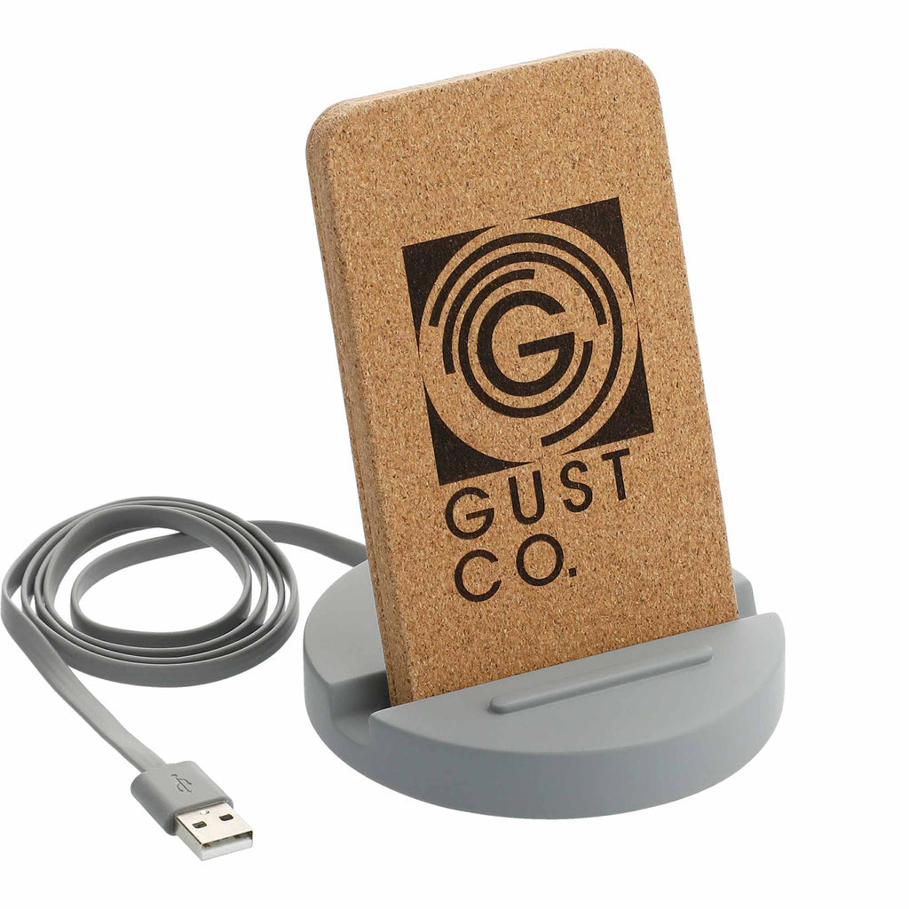 Set in Stone Limestone Wireless Charging Stand Full Color - Gray - Right Angle 5