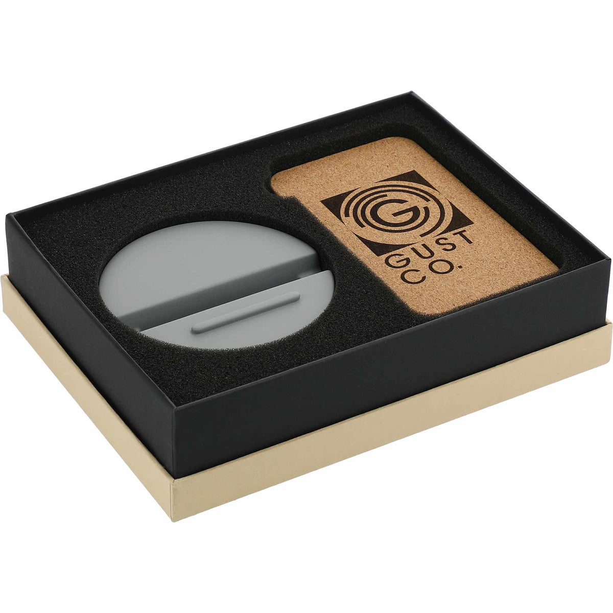 Set in Stone Limestone Wireless Charging Stand Full Color - Gray - Right Angle