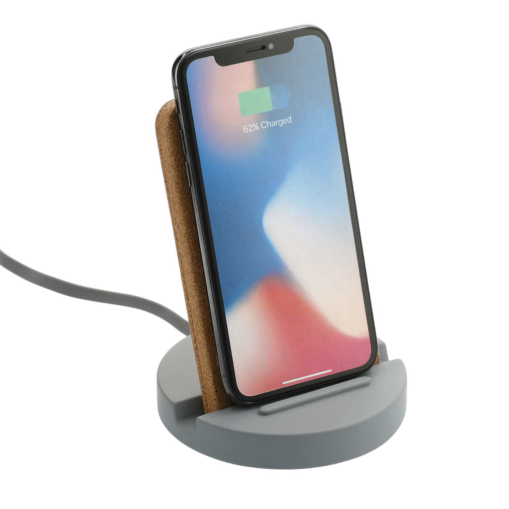 Set in Stone Limestone Wireless Charging Stand Laser Engraving - Gray - Right Angle 6