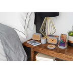 Set in Stone Limestone Wireless Charging Stand Laser Engraving - Gray - Set Inside Front