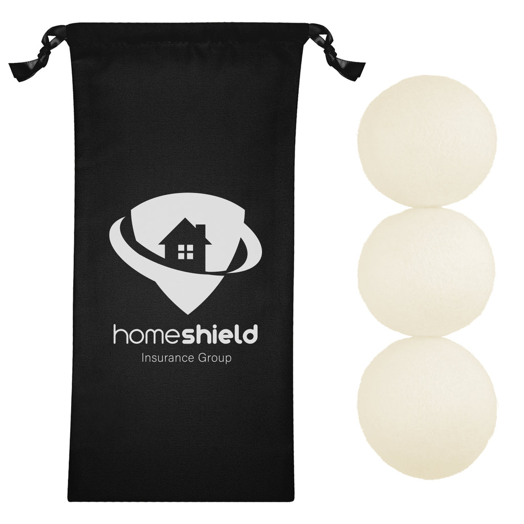 Set of Wool Dryer Balls - Black - Silk Screen