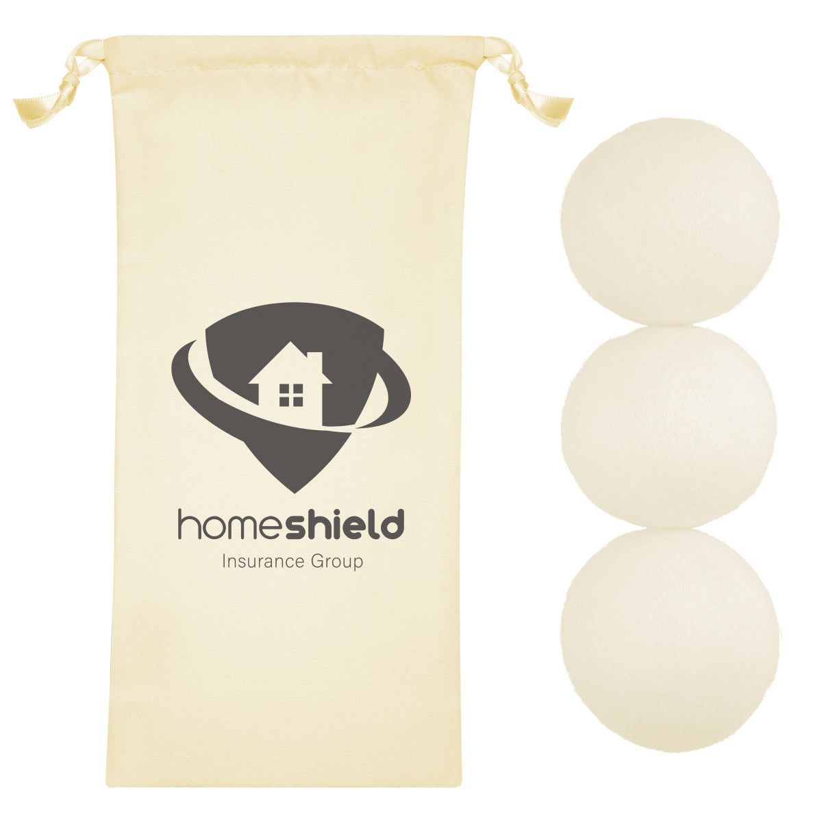 Set of Wool Dryer Balls - Natural - Silk Screen