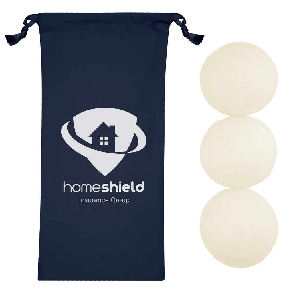 Set of Wool Dryer Balls - Navy - Silk Screen