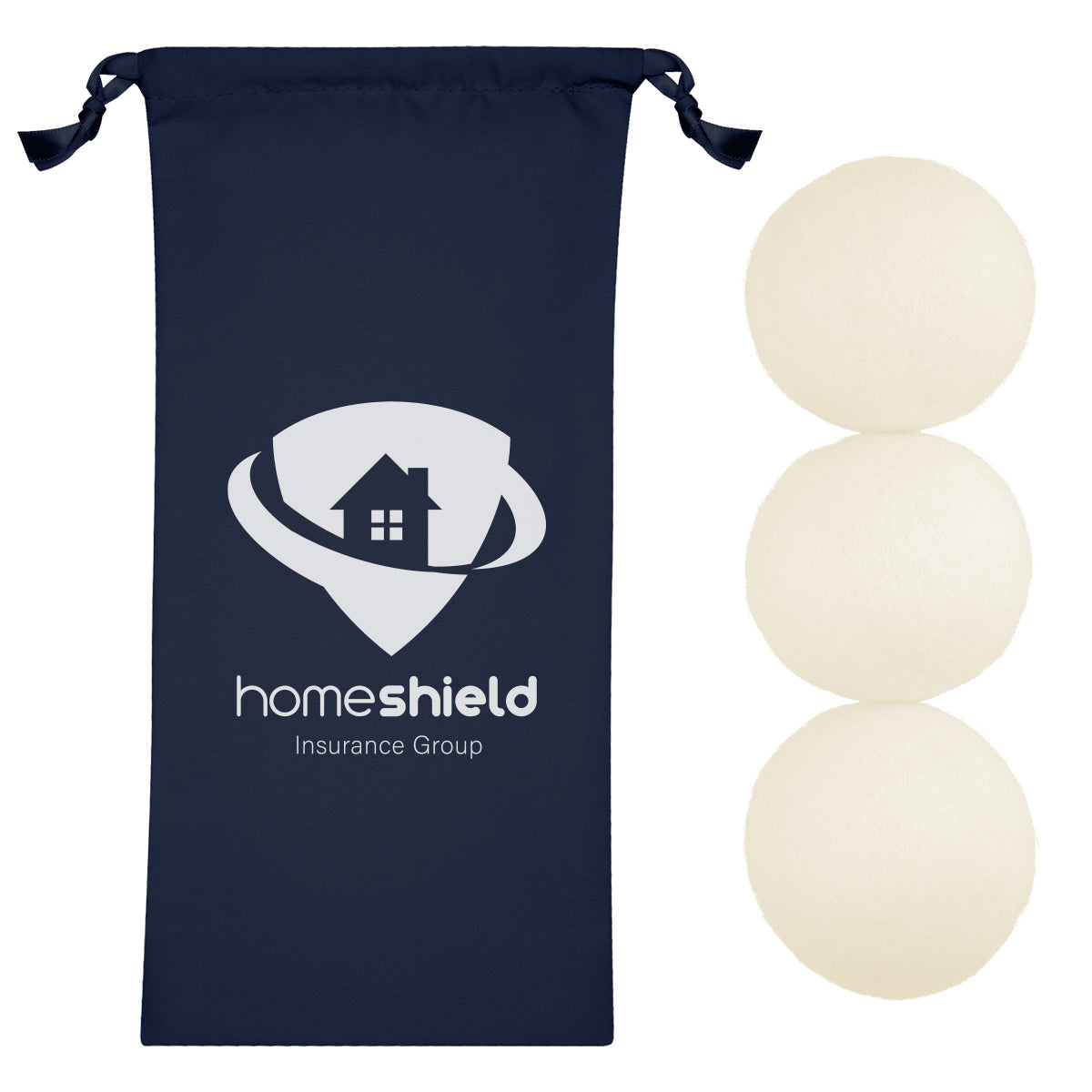 Set of Wool Dryer Balls - Navy - Silk Screen