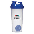 Shake-It-Up Bottle, 24 oz - Clear With Blue - Colorbrite Drinkware