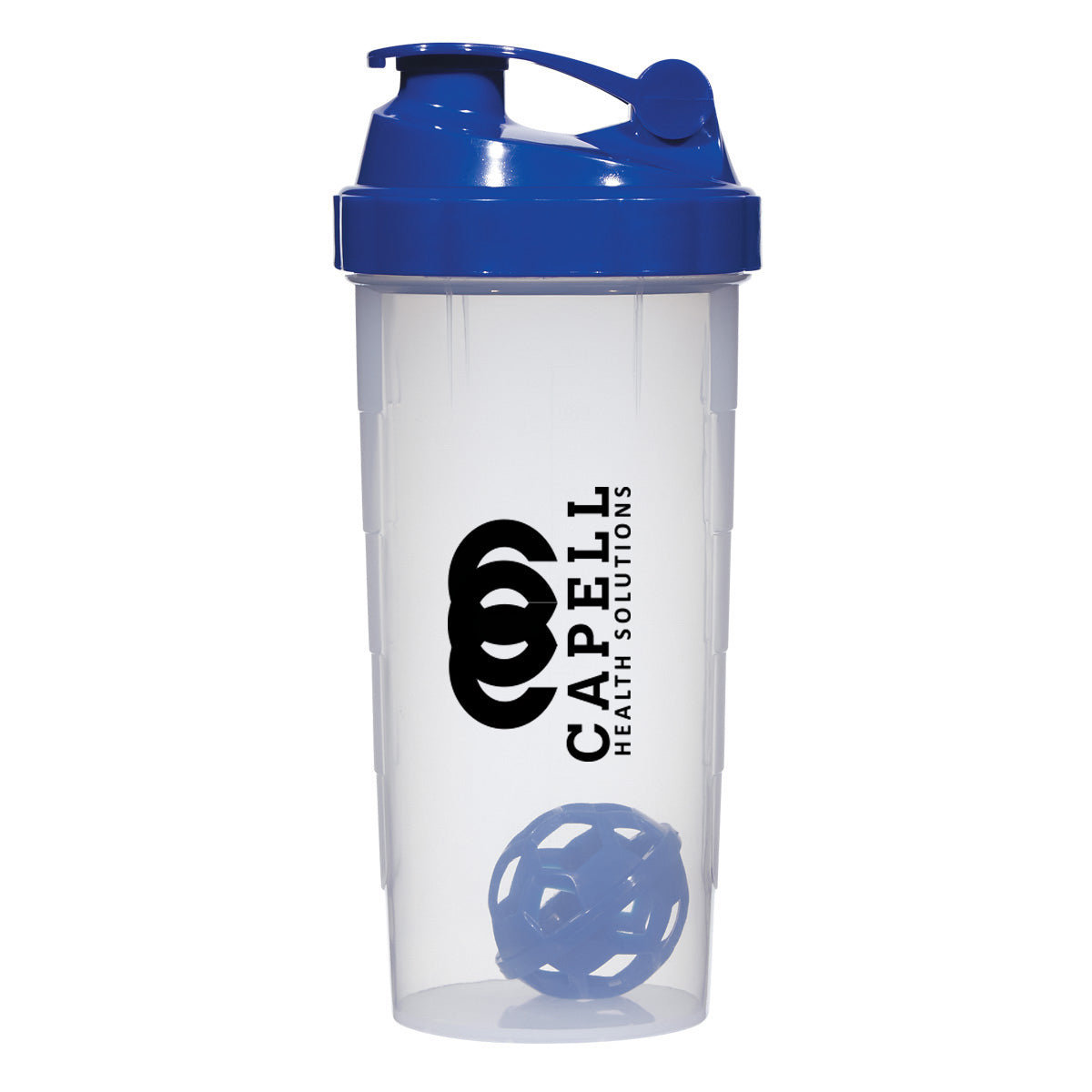 Shake-It-Up Bottle, 24 oz - Clear With Blue - Silk Screen