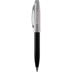 Sheaffer 100 Ballpoint Pen, Glossy Black and Chrome Laser Engraving - Black - Front