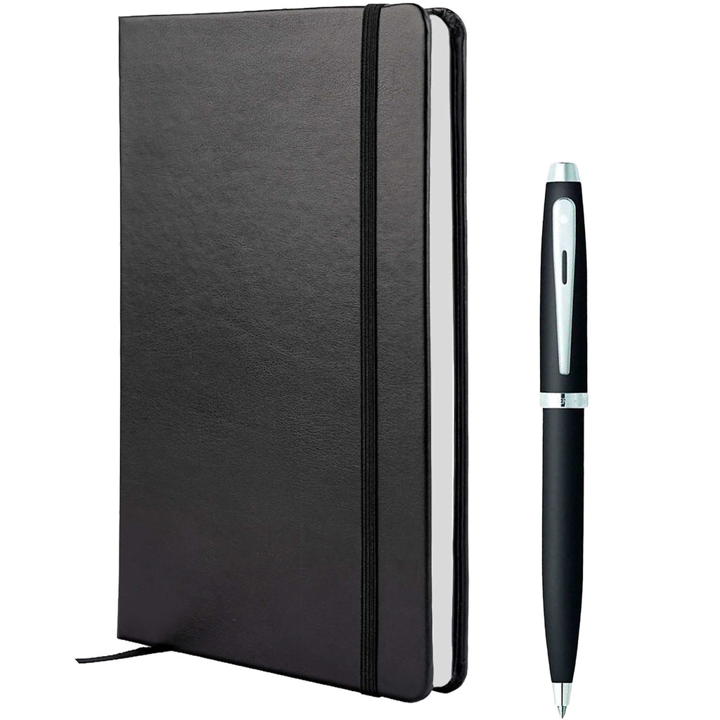 Sheaffer Notebook and Ballpoint Pen Gift Set, 5.5 x 8.5 Inches Debossing - Black - Photo 3
