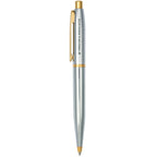 Sheaffer VFM Ballpoint Pen, Chrome and Gold Laser Engraving - Silver - Front