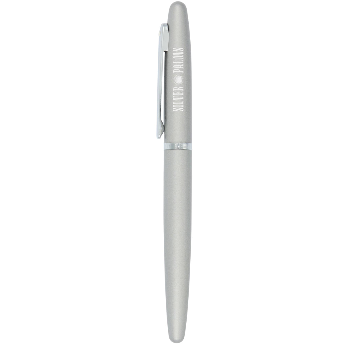 Sheaffer VFM Rollerball Pen in Strobe Silver Laser Engraving - Silver - Front