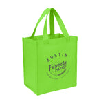 Shopping Tote Bag, Non-Woven - Lime Green - Silk Screen