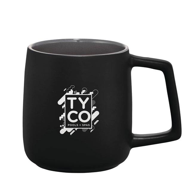 Sienna Matte Ceramic Mug with Gray Interior, 14 oz Laser Engraving