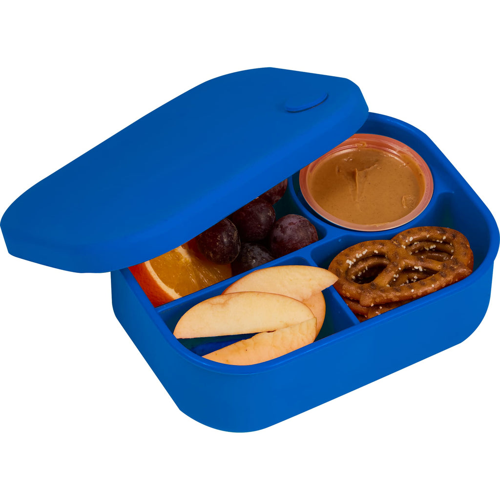 Silicone Bento Box with Four Compartments and Air Valve - Blueberry - Propped