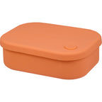 Silicone Bento Box with Four Compartments and Air Valve - Melon - Left Angle
