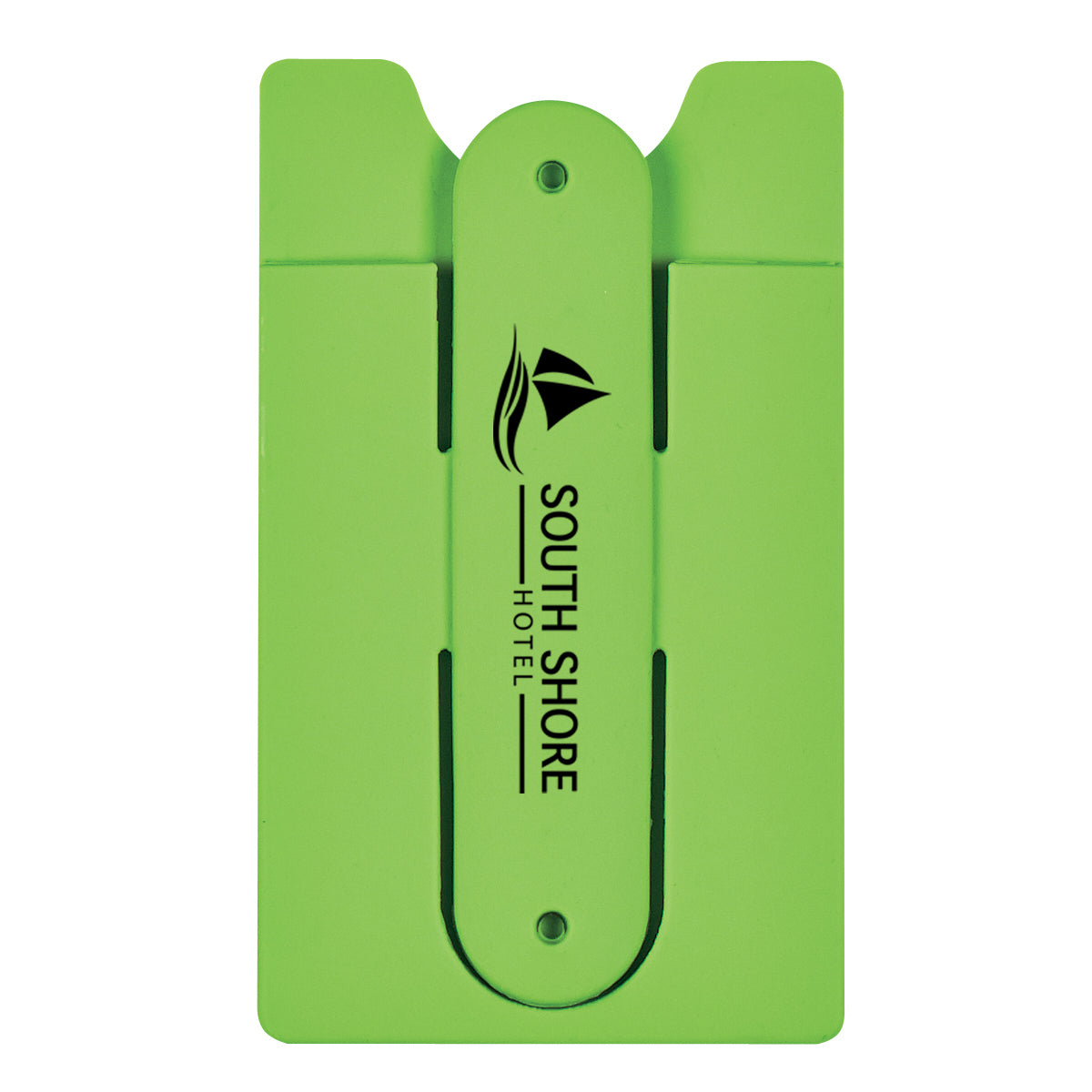 Silicone Phone Wallet and Stand - Lime Green - Silk Screen