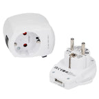 Skross PRO World Travel Adapter with USB Charger - White - Front 4