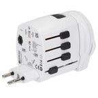 Skross PRO World Travel Adapter with USB Charger - White - Left Side 4