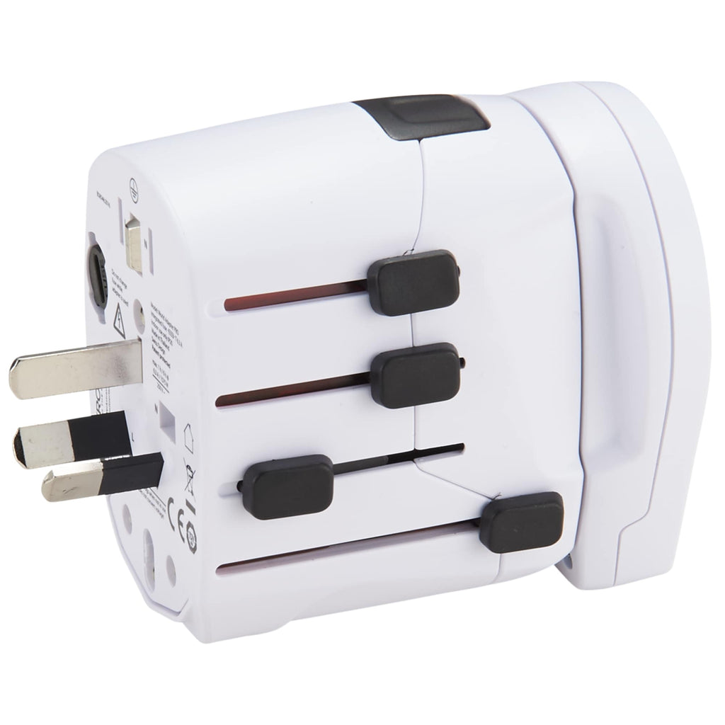 Skross PRO World Travel Adapter with USB Charger - White - Photo 4