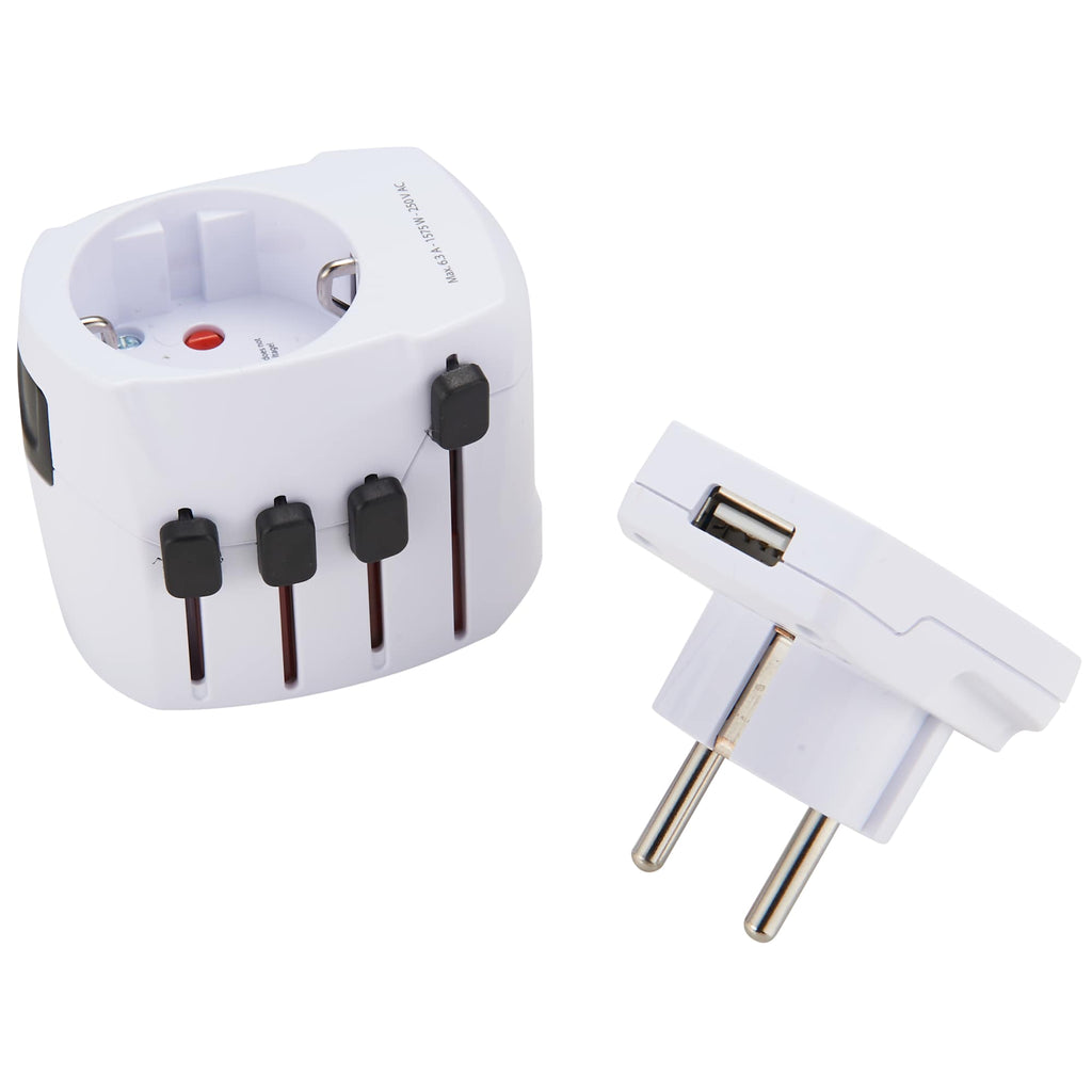 Skross PRO World Travel Adapter with USB Charger - White - Photo 5