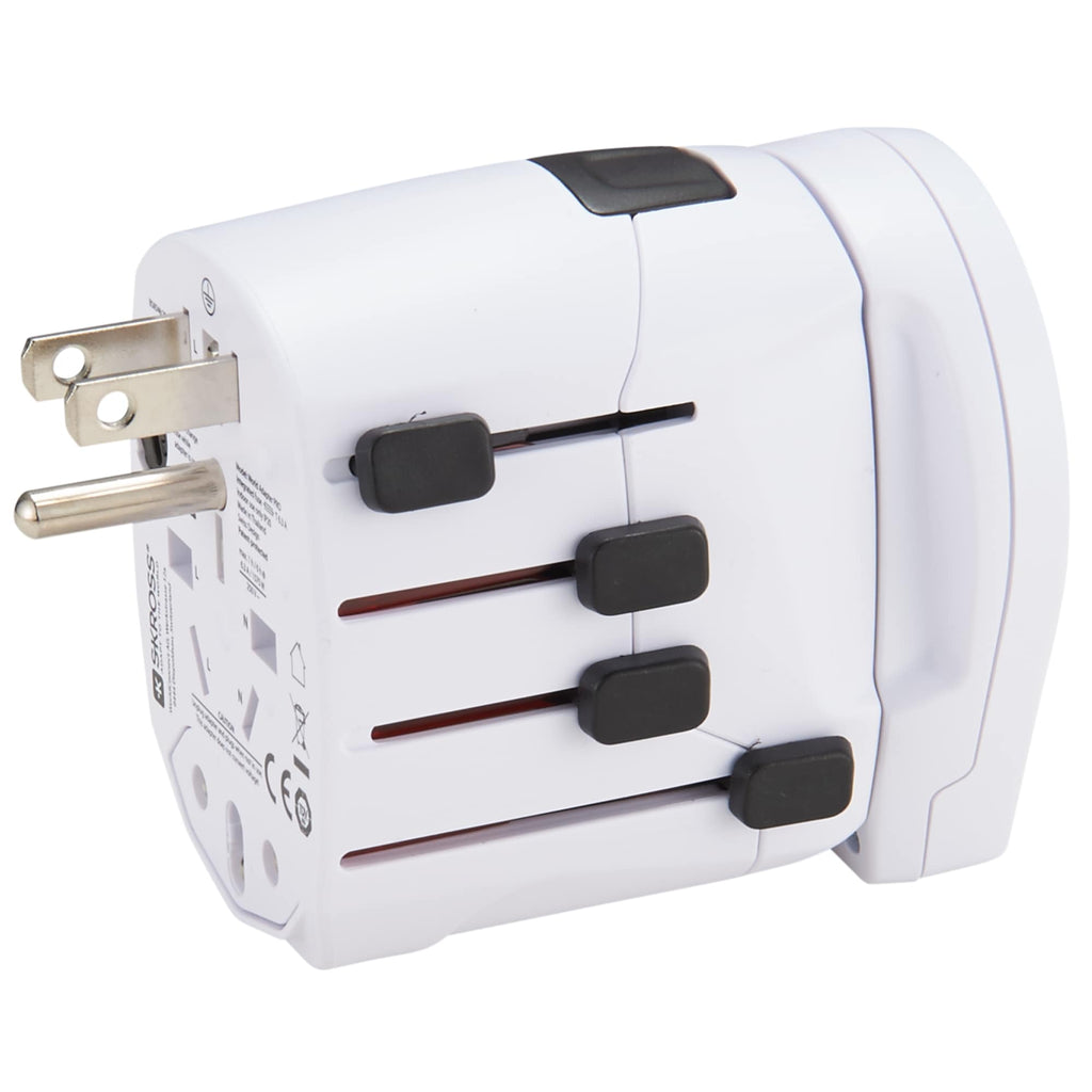 Skross PRO World Travel Adapter with USB Charger - White - Photo 6