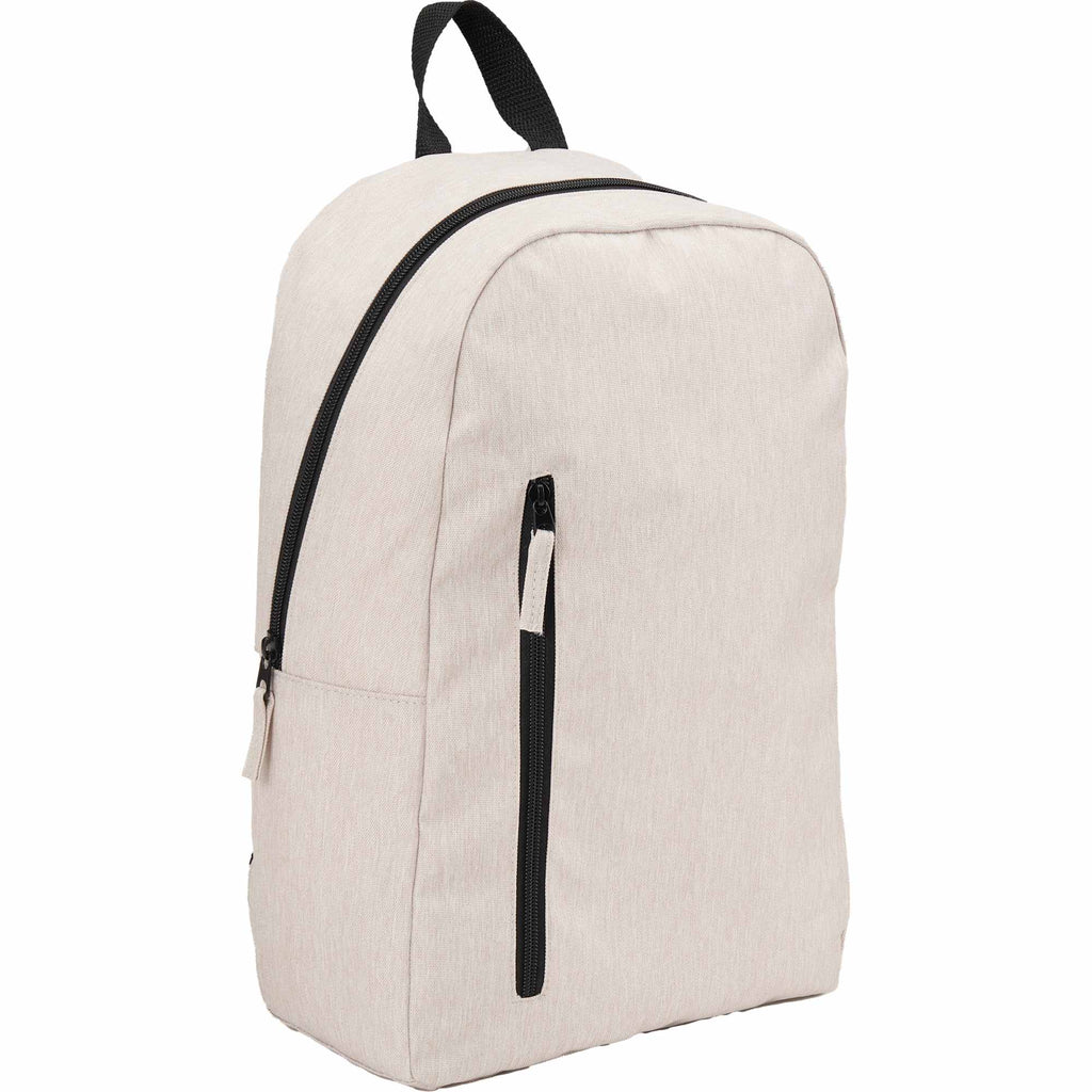 Skye Recycled Laptop Backpack with Vertical Zip, 15 Inch Embroidery - Cream - Right Angle 3