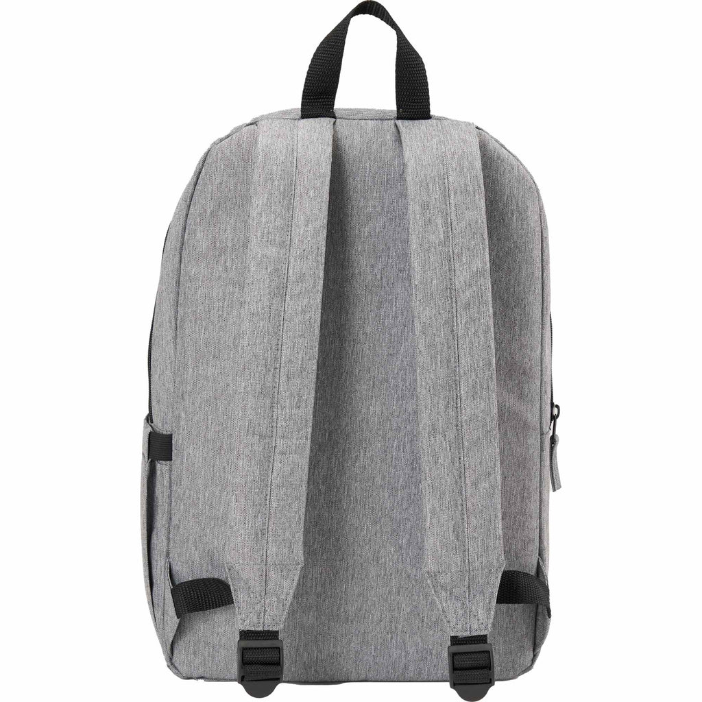 Skye Recycled Laptop Backpack with Vertical Zip, 15 Inch Embroidery - Gray - Back