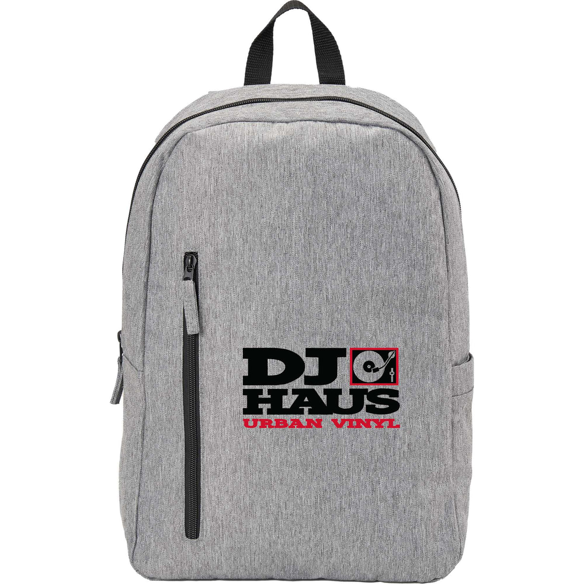 Skye Recycled Laptop Backpack with Vertical Zip, 15 Inch Embroidery - Gray - Front