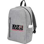 Skye Recycled Laptop Backpack with Vertical Zip, 15 Inch Embroidery - Gray - Left Angle