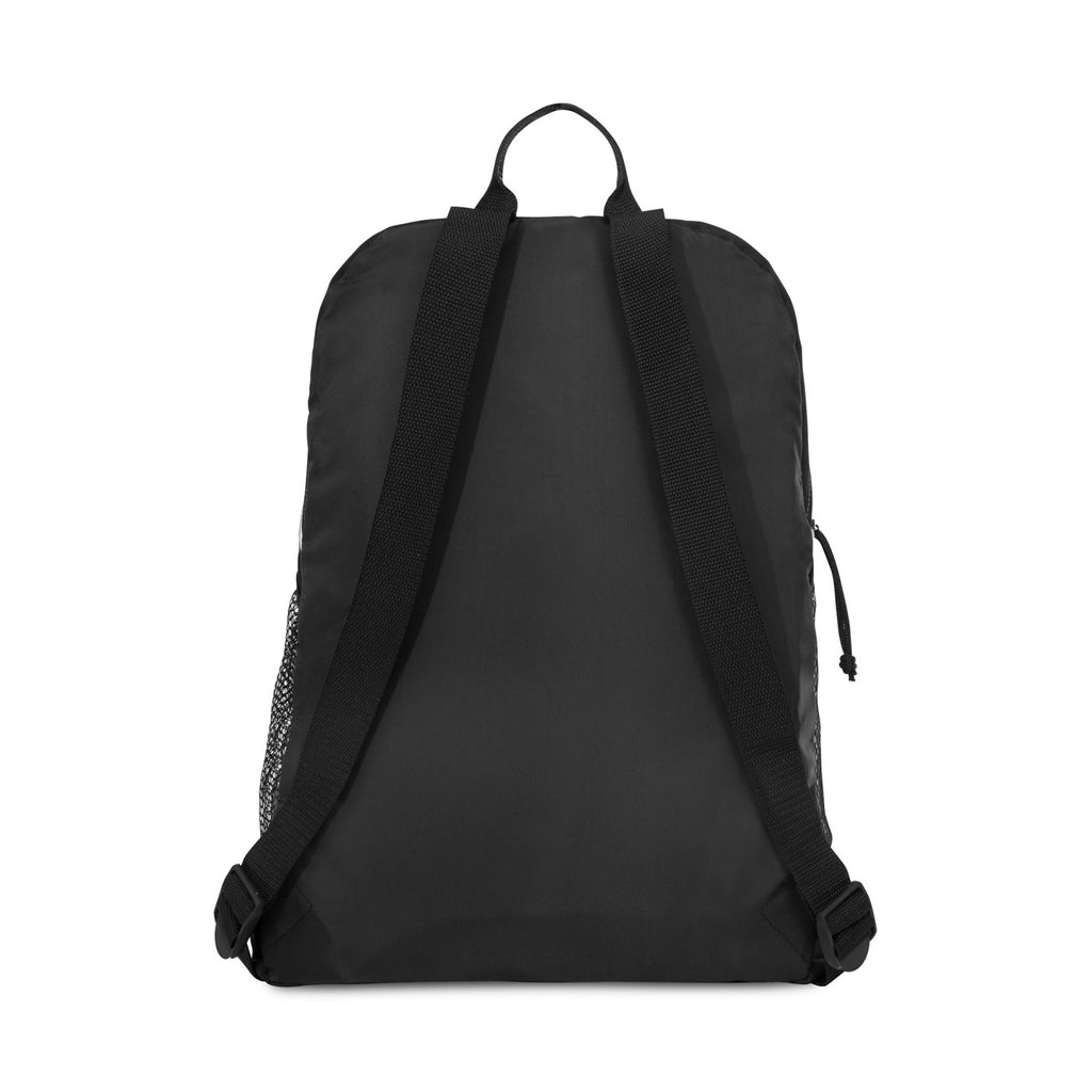 Slim Zip Backpack with Front Slash Pocket, Grey Embroidery - Seattle Grey - View 4