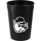 Smooth-Sided Plastic Stadium Cup, 12 oz - Black - Front