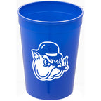 Smooth-Sided Plastic Stadium Cup, 12 oz - Blue - Front