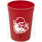 Smooth-Sided Plastic Stadium Cup, 12 oz - Red - Front