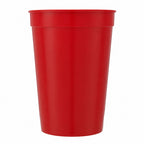 Smooth-Sided Plastic Stadium Cup, 12 oz - Red - Straight