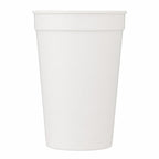 Smooth-Sided Plastic Stadium Cup, 12 oz - White - Straight