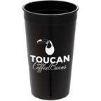 Smooth-Sided Plastic Stadium Cup, 32 oz - Black - Front