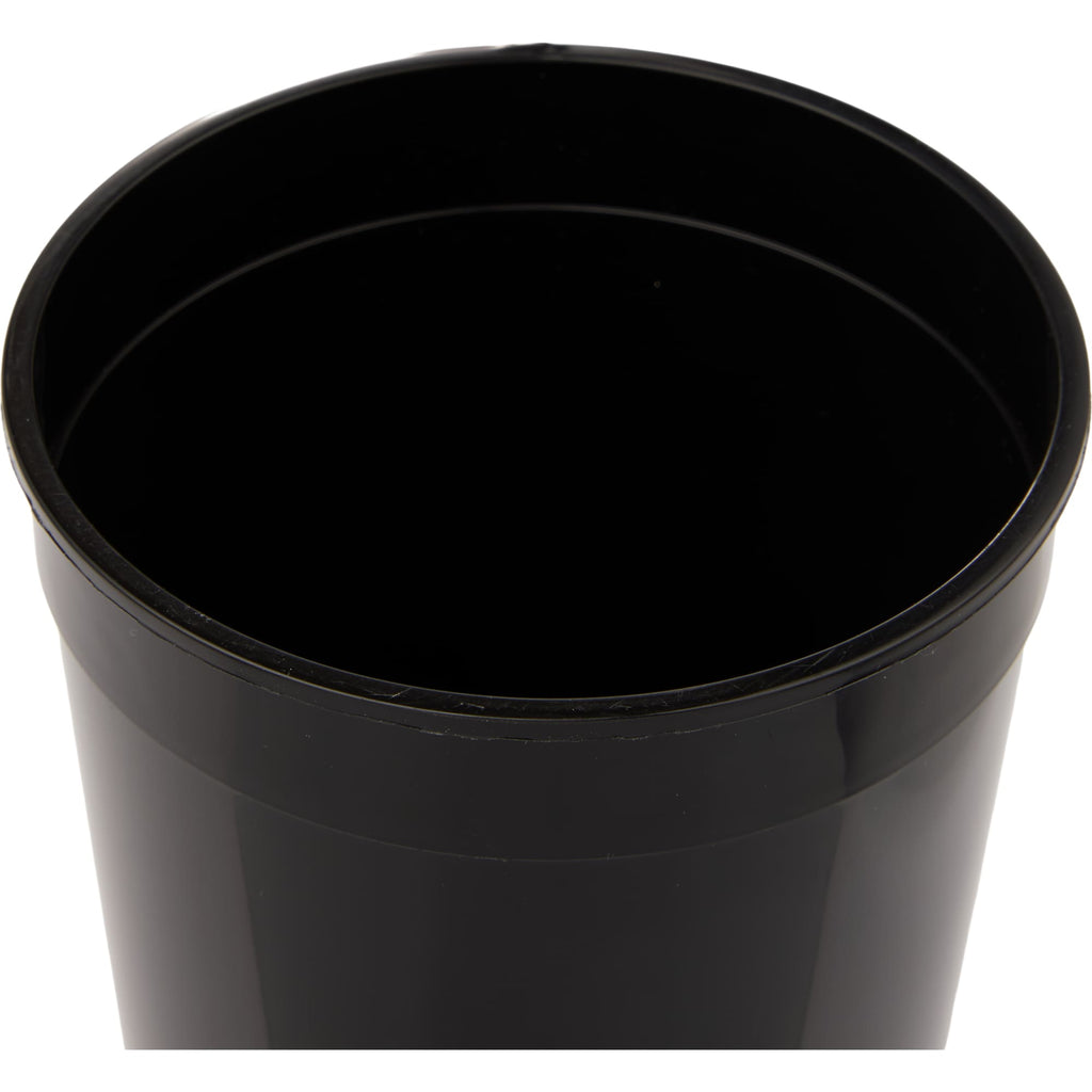 Smooth-Sided Plastic Stadium Cup, 32 oz - Black - Right Angle
