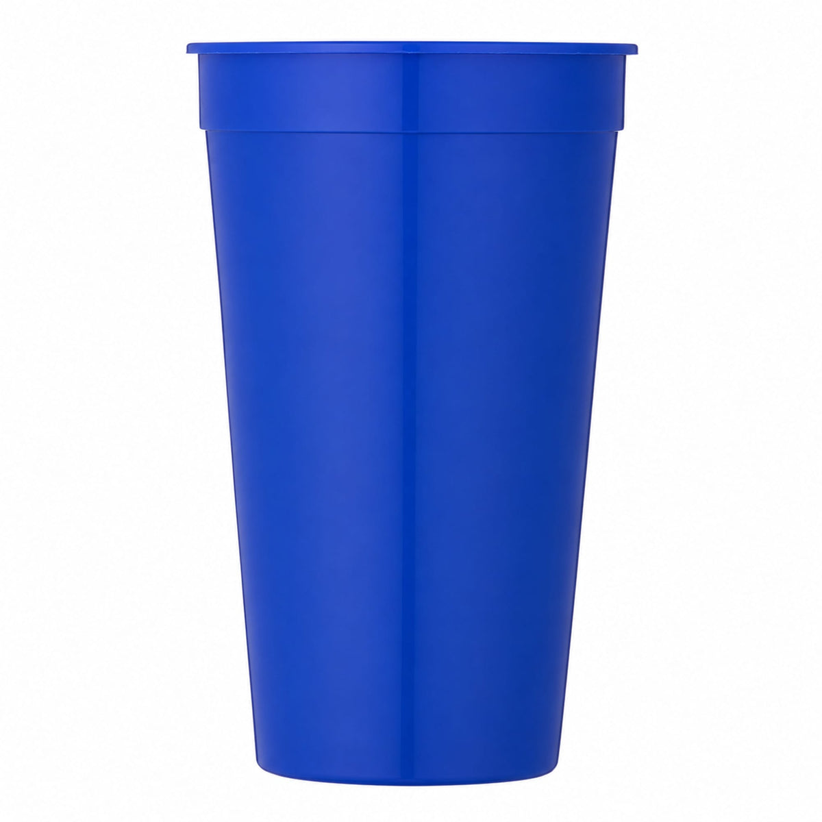 Smooth-Sided Plastic Stadium Cup, 32 oz - Blue - Straight