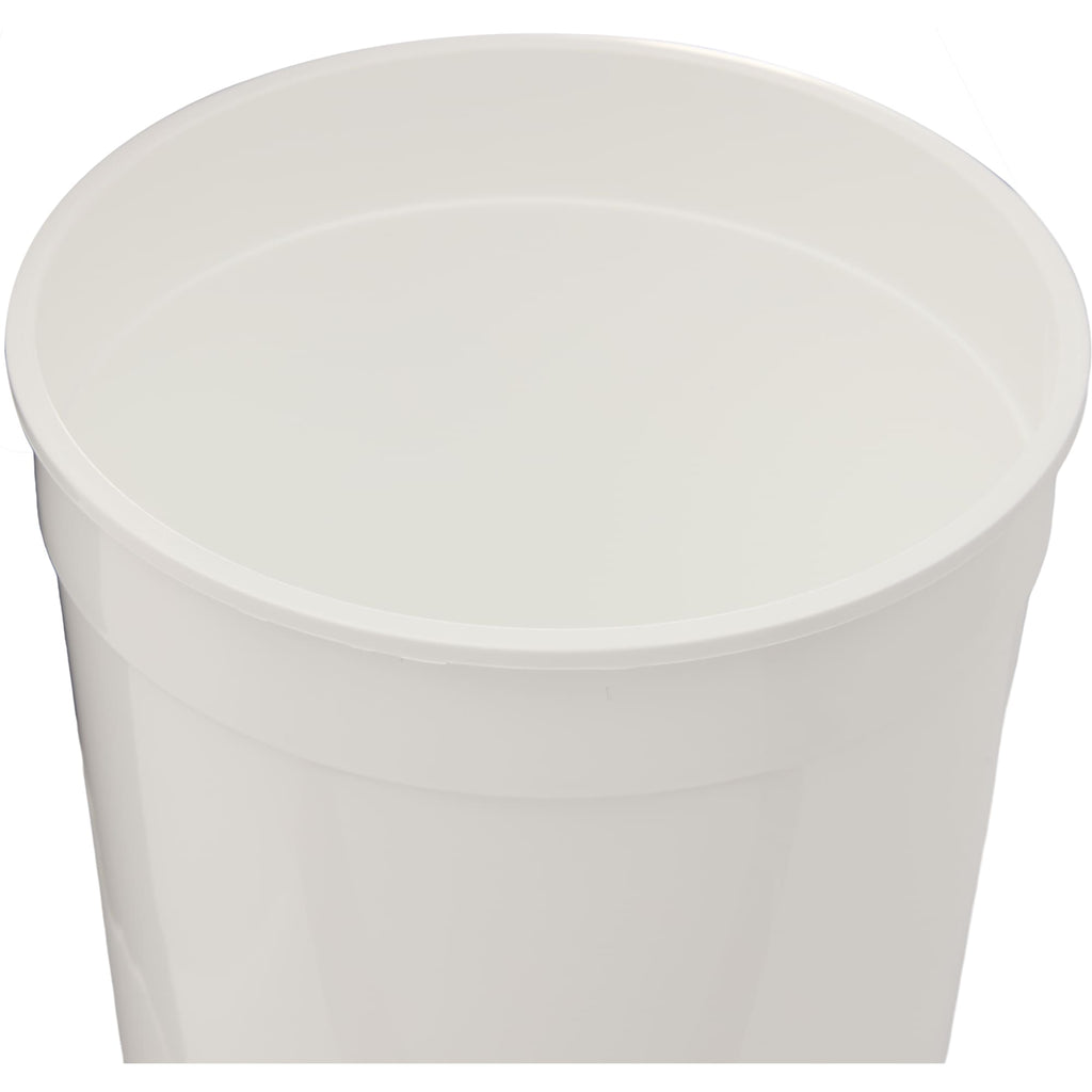 Smooth-Sided Plastic Stadium Cup, 32 oz - White - Right Angle