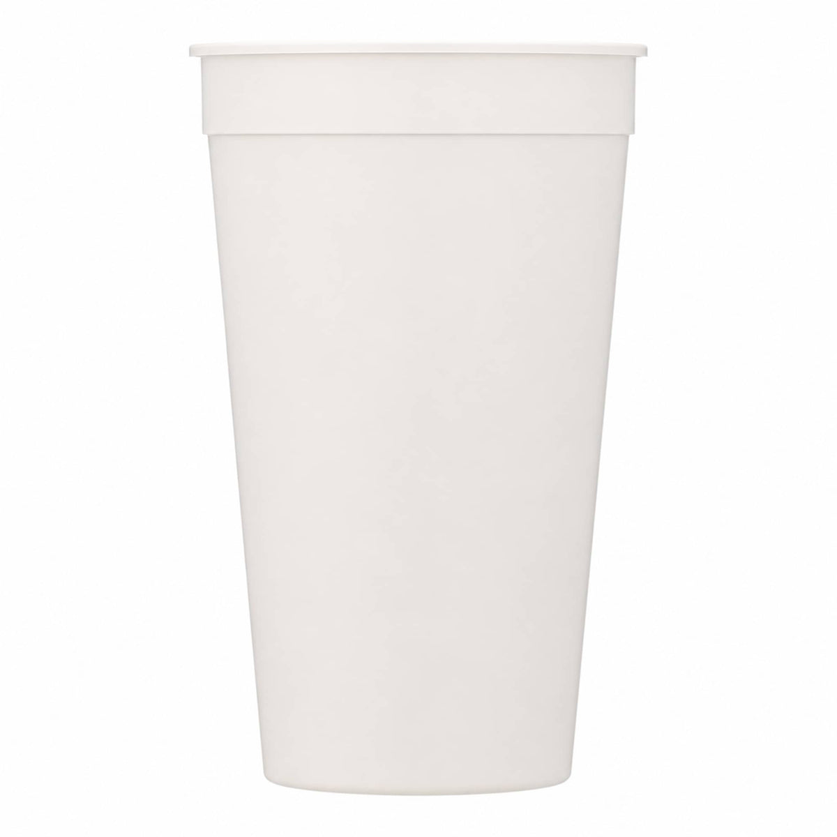 Smooth-Sided Plastic Stadium Cup, 32 oz - White - Straight